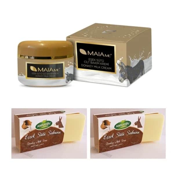 Maia MC Donkey Milk Cream 100 ml + Aselcioglu Donkey Milk Soap 2 x100 gr