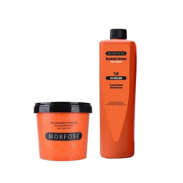 Morfose - Blue Powder Hair Lightening Oryal 1000 gr And 30 volume Oxidant 1000 ml