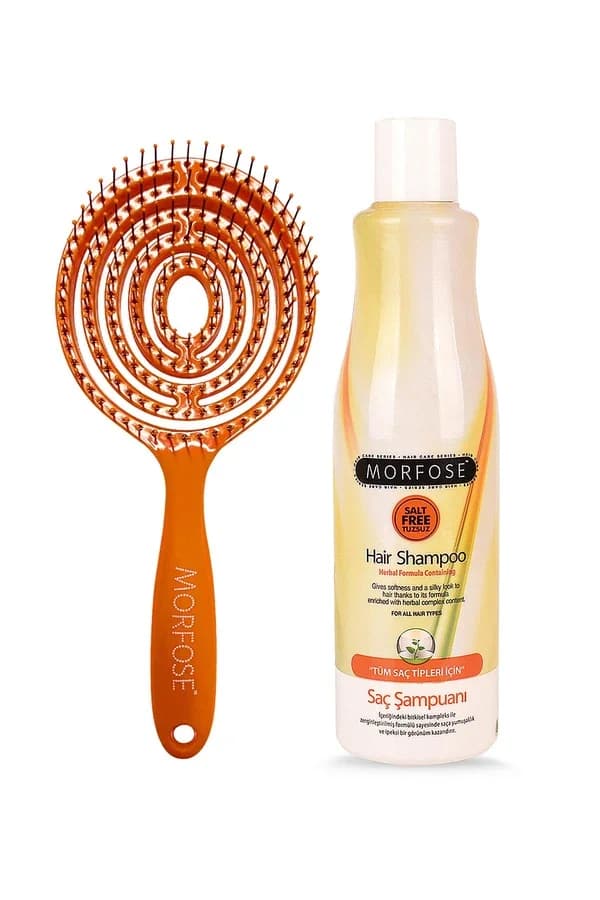 Morfose - Oval Hair Brush +herbal Shampoo 500 ml