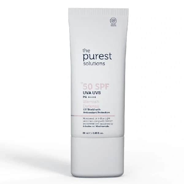 Антиоксидантный солнцезащитный крем для проблемной кожи 50+ SPF UVA-UVB от The Purest Solutions