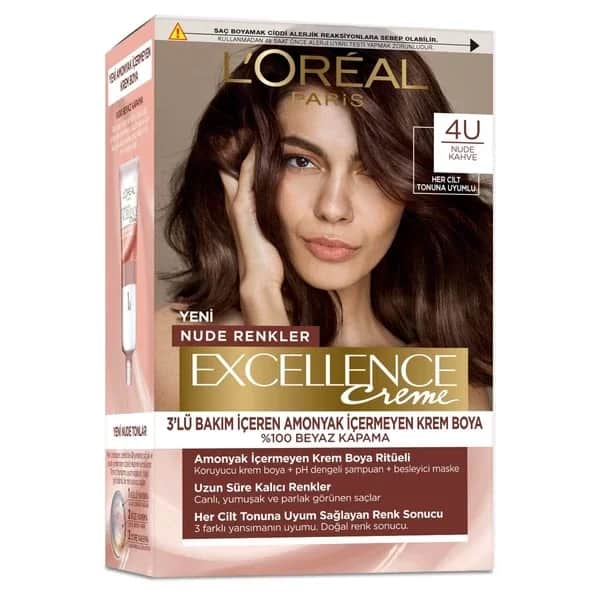 Краска для волос L'Oréal Paris Excellence Creme Нюдовые цвета - 4u Нюдовый коричневый - Excellence