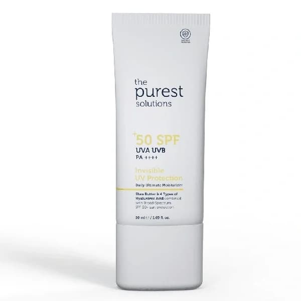 Невидимая защита от УФ, ежедневный интенсивный увлажняющий крем SPF 50+ от The Purest Solutions