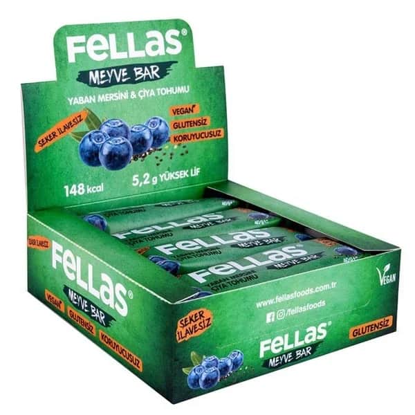 Фрутовый батончик Fellas - Чиа и черника 40 г х 12 шт