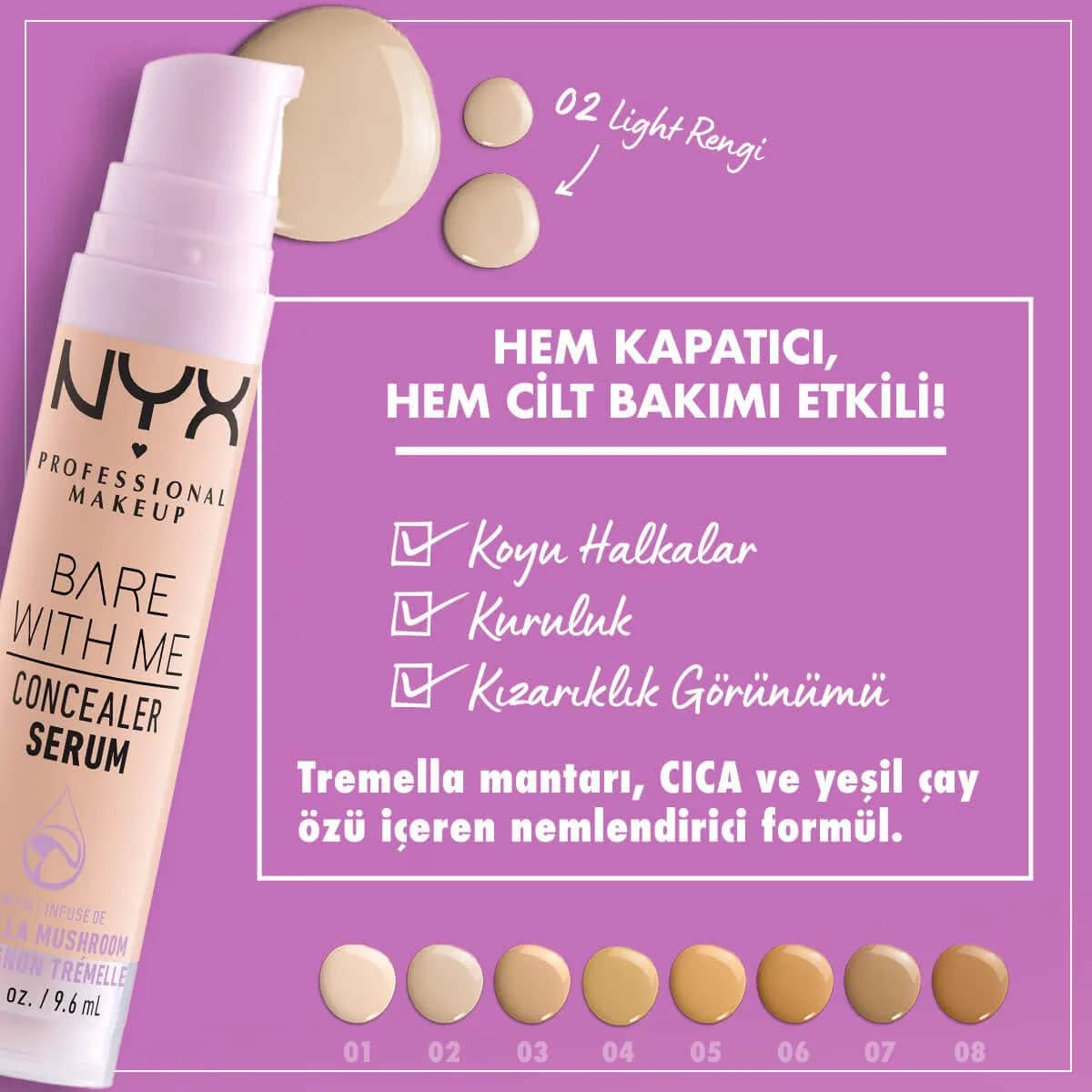 Консилер-серум Nyx Professional Makeup Bare With Me 02 светлый