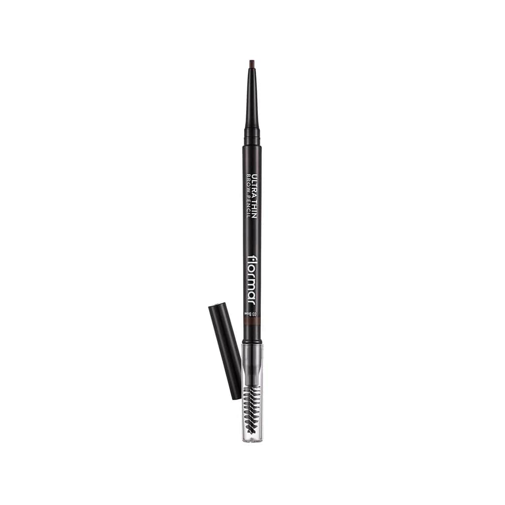 Карандаш для бровей Flormar Ultra Thin 003 Коричневый с кисточкой