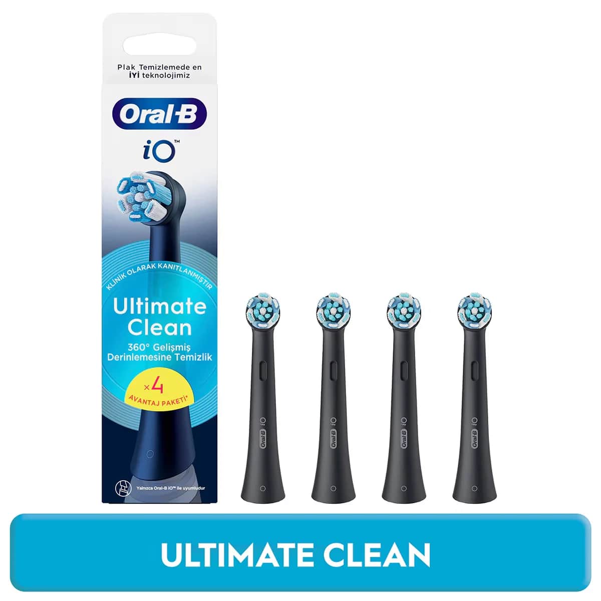 Насадки для зубной щетки Oral-B Io Ultimate Clean черные 4 шт.