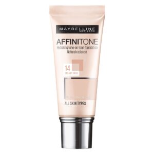 Introducing the Maybelline New York Affinitone Foundation 14 Creamy Beige, your go-to solution for a flawless and natural-looking complexion.