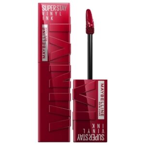 Introducing the Maybelline New York Super Stay Vinyl Ink Long Lasting Liquid Glossy Lipstick 55 Royal, the ultimate lip color for a long-lasting, glossy finish.