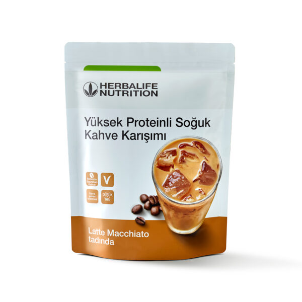 Introducing the Herbalife High Protein Iced Coffee Latte Macchiato 308 g, a delicious and nutritious way to enjoy your favorite coffee flavor with added protein.