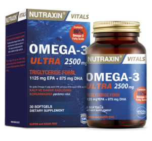 Introducing Nutraxin Omega-3 Ultra 2500 mg 30 Softgels, your top choice for high-potency omega-3 supplementation.