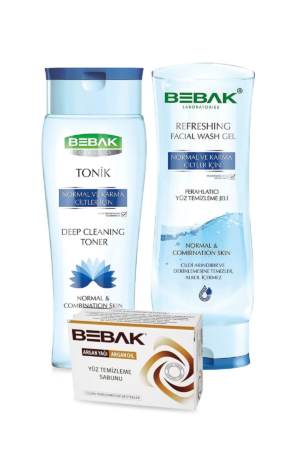 Bebak Facial Cleansing Set for Normal and Combination Skin + Bebak Facial Cleansing Soap Argan 125 gr