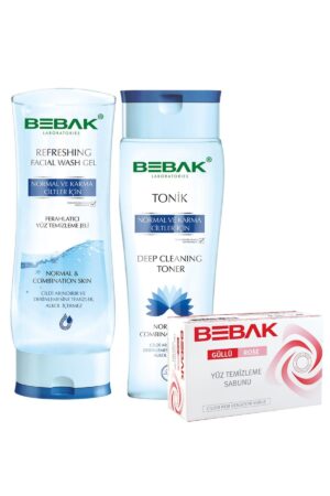 Bebak Facial Cleansing Set for Normal and Combination Skin + Bebak Facial Cleansing Soap Rose 125 ml