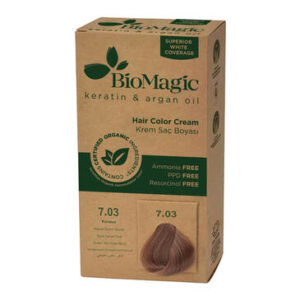 Introducing the Biomagic Hair Color Caramel No: 7.03, the perfect solution for achieving a beautiful caramel hair color.