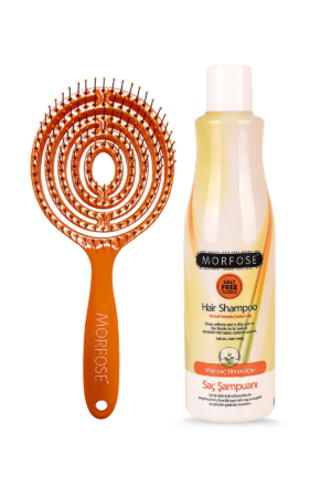 Morfose - Oval Hair Brush +Herbal Shampoo 500 ml