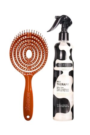 Morfose - Oval Hair Brush+Milk Therapy Blow Dry 400 ml