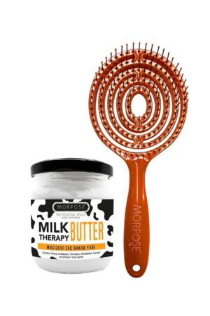 Morfose - Oval Hair Brush+Milk Therapy Butter Containing Miraculous Hair Conditioner