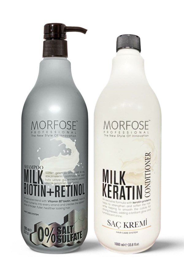 Morfose - Salt Free Biotin Shampoo+Milk Keratin Hair Conditioner