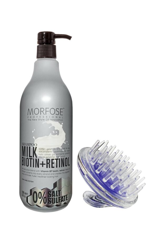 Morfose - Shampoo Comb+Sulphate-Free Milk Biotin+Retinol-Containing Salt-Free Shampoo 1000 ml