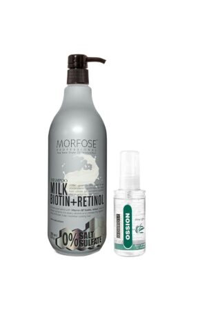 Morfose Sulfate-Free Milk Biotin+Retinol-Containing Salt-Free Shampoo 1000 ml+Ossion Hair Serum 100 ml