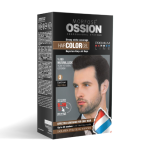 Ossion Pr.Barber Men's Hair Gel Color Dark Brown No:3 Kit 40 ml