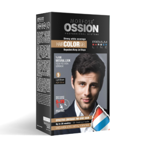 Ossion Pr.Barber Men's Hair Gel Color Light Brown No:5 Kit 40 ml