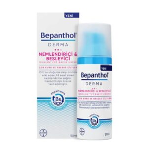 Introducing the Bepanthol Derma Moisturizing and Nourishing Daily Face Care Cream 50 ml, a hydrating and nourishing solution for your skincare needs.