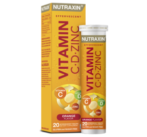 Introducing Nutraxin Effervescent Vitamin C.D.ZINC 20 Effervescent Tablets, your daily solution for a healthy immune system.