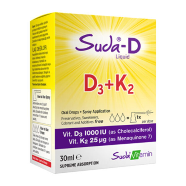 Suda Vitamin Suda-D D3+K2 Food Supplement 30 ml