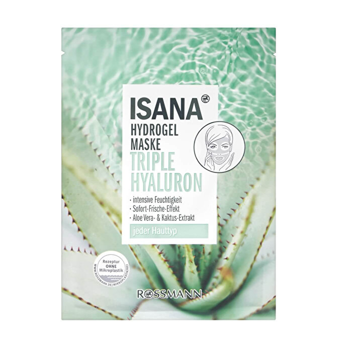 Isana Hydrogel Mask Triple Hyaluron Aloe Vera and Cactus