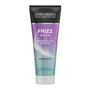 Introducing John Frieda Frizz Ease Weightless Wonder Nourishing Shampoo 250 ml, a nourishing hair care solution for frizz-prone hair.