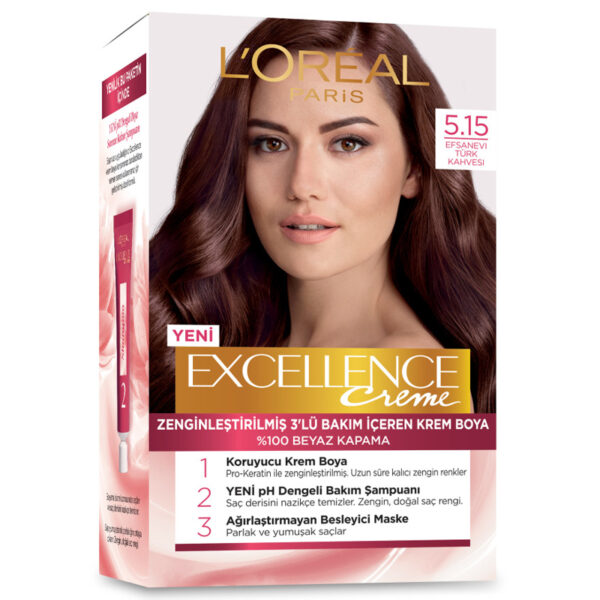 Loreal Paris Excellence Creme Hair Dye - 5.15 Legendary Turkish Coffee - Excellence