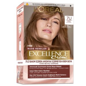 Loreal Paris Excellence Creme Nude Colors Hair Dye - 7U Nude Auburn - Excellence