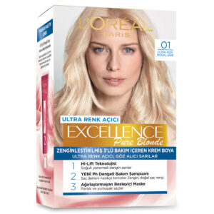 Loreal Paris Excellence Pure Blonde Hair Dye - 01 Ultra Light Natural Blonde - Excellence