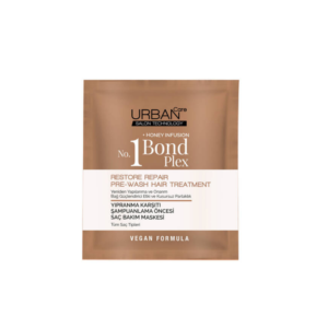 Introducing the Urban Care No.1 Bond Plex Pre-Shower Hair Care Mask 50 ml, a powerful solution for strengthening and repairing damaged hair.