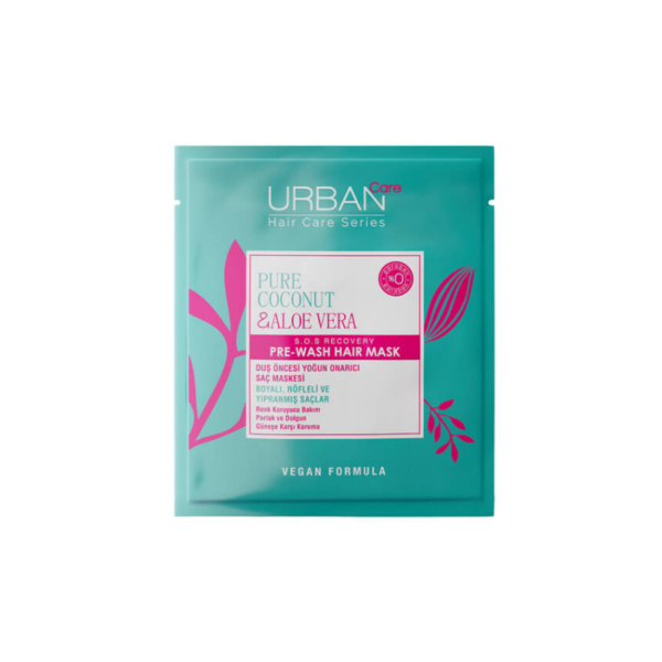 Introducing the Urban Care Pure Coconut & Aloe Vera Pre-Shower Hair Care Mask 50 ml. This pre-shower hair care mask is designed to nourish and hydrate your hair, leaving it silky smooth and healthy.