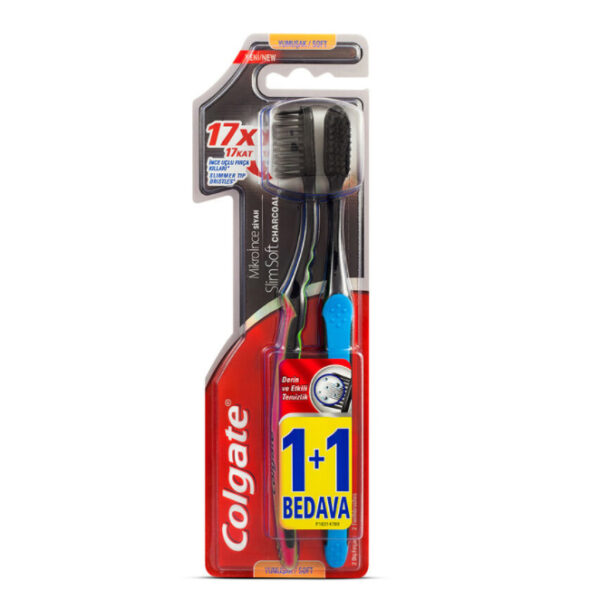 Colgate Micro Sensitive Black Slim Soft Toothbrush 1+1 Free