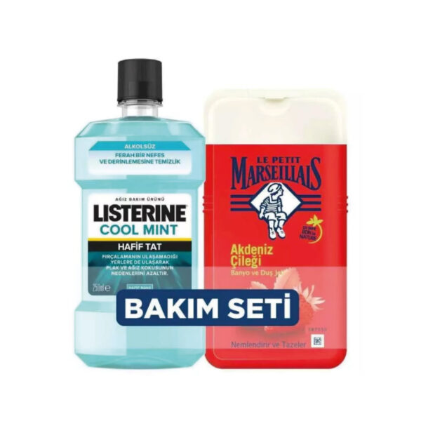 Listerine Cool Mint 250 ml + Le Petit Marseiliais Mediterranean Strawberry Shower Gel 250 ml