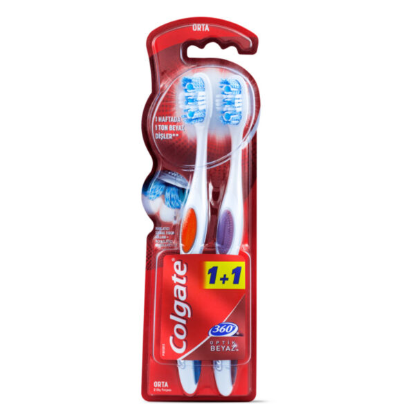 فرشاة أسنان كولجيت 360 أوبتيكال وايت متوسطة الحجم | Colgate