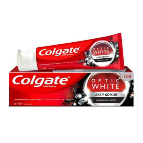 معجون أسنان كولجيت أوبتيك وايت للتبييض بالفحم المنشط، 50 مل | Colgate - يحارب البكتيريا ويمنع تسوس الأسنان - ينعش النفس ويعزز نظافة الفم بشكل عام كيف تستعمل: