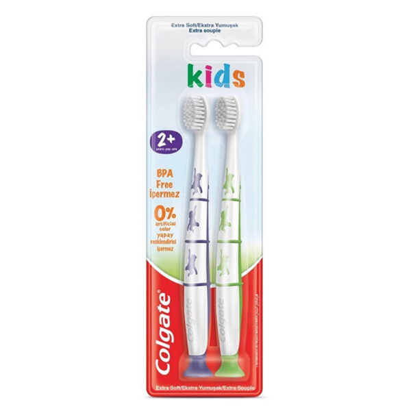 فرشاة أسنان كولجيت فائقة النعومة للأطفال بعمر سنتين 1+1 | Colgate