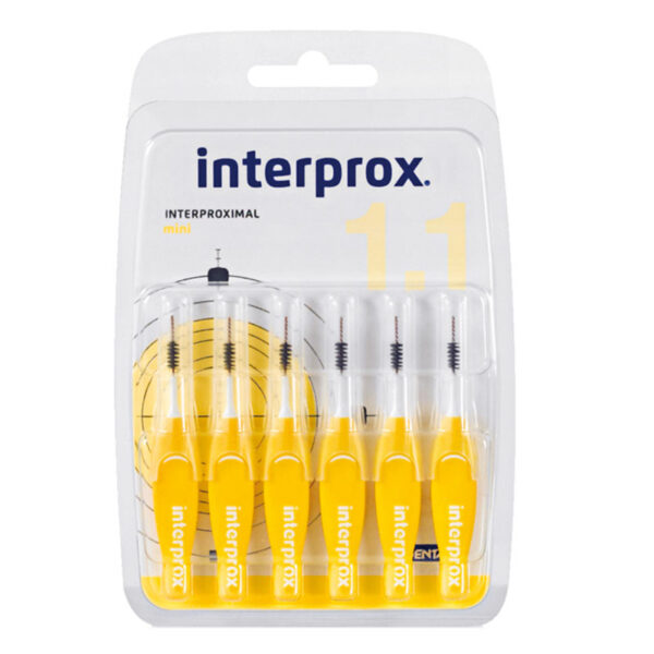 مجموعة نفطة صغيرة من Dentaid INTERPROX 4G مكونة من 6 قطع - أصفر - N31191 | Dentaid