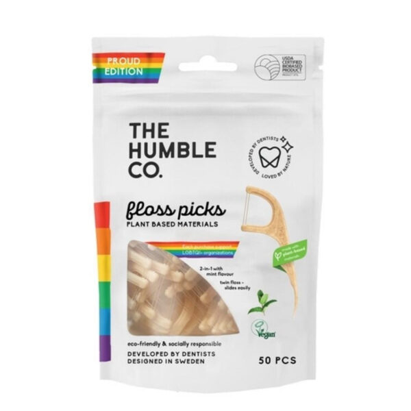 The Humble Co Mint Taste Toothpick Floss 50 Pieces