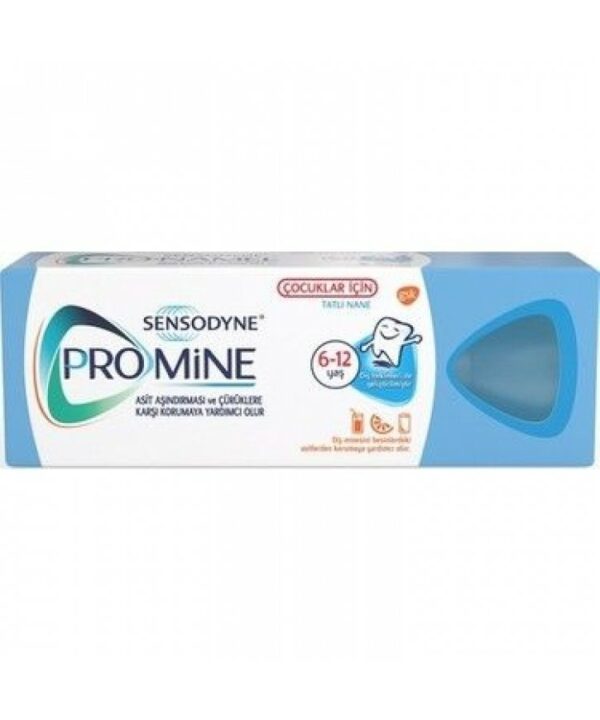 Introducing Sensodyne Promine - Pronamel Toothpaste for Ages 6+, a specially formulated toothpaste to protect and strengthen tooth enamel. This 50ml tube of toothpaste is designed for children 6 years and older, providing gentle but effective care for their growing teeth.