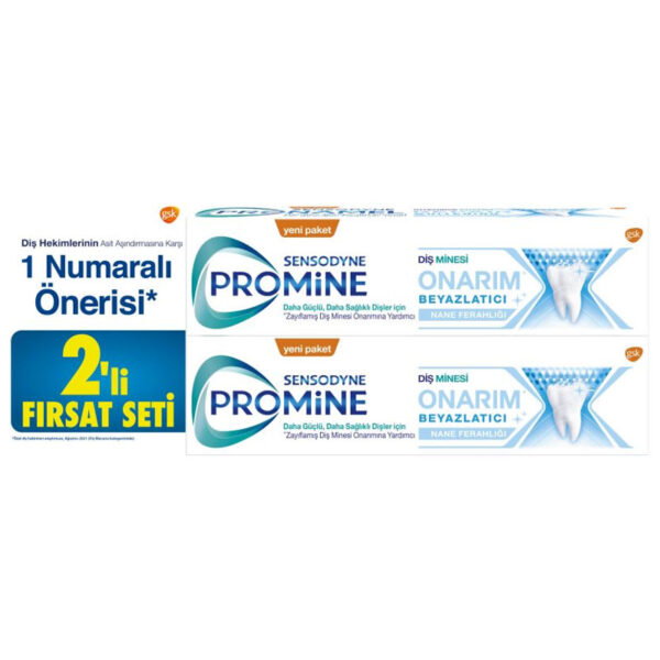 Promine (Pronamel) - معجون أسنان سنسوداين برومين لإصلاح وتبييض الأسنان، 75 مل - عبوة من قطعتين | Sensodyne