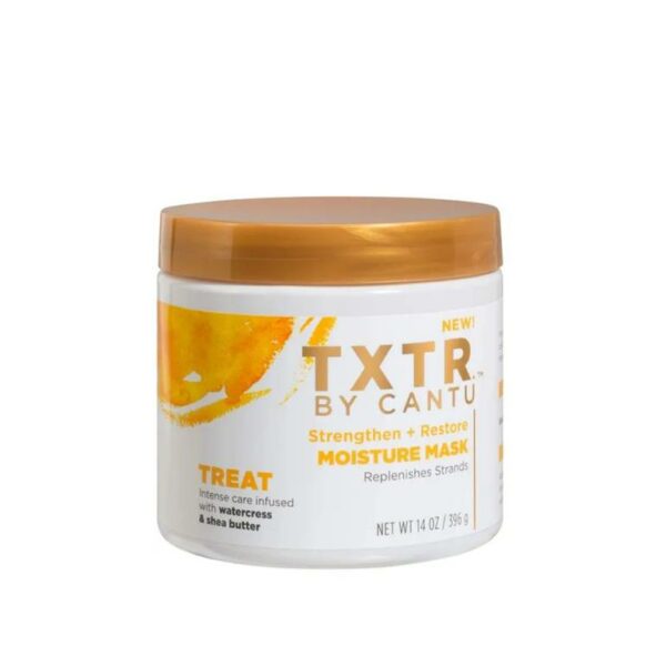 Introducing the Cantu Txtr Strengthen + Restore Moisture Mask 396 g, a powerful solution for nourishing and revitalizing your hair.