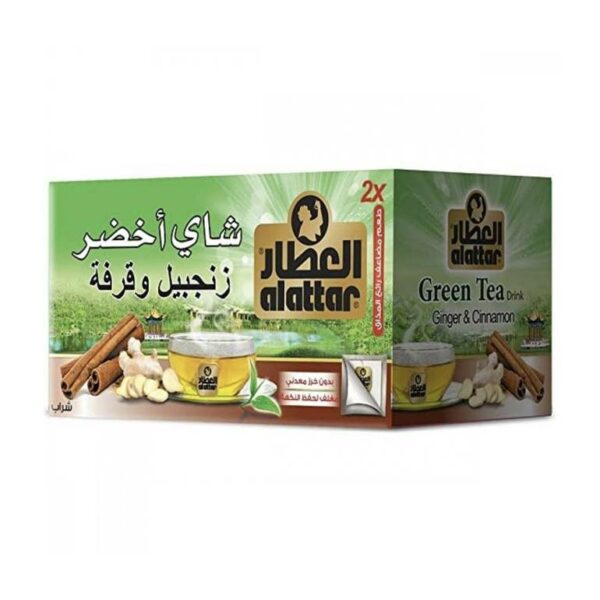 Introducing the Al Attar Green Tea Ginger And Cinnamon 20 Bags, a delightful blend of green tea with the added perks of ginger and cinnamon.