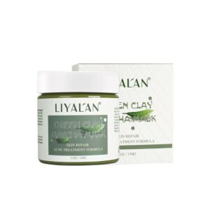 Introducing the Liyalan Green Clay Matcha Mask 150 g, a powerful solution for rejuvenating and refreshing your skin.