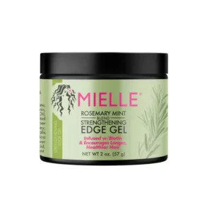 Introducing Mielle Organics Rosemary Mint Strengthening Edge Gel 57 g, your solution for strengthening and nourishing your edges.