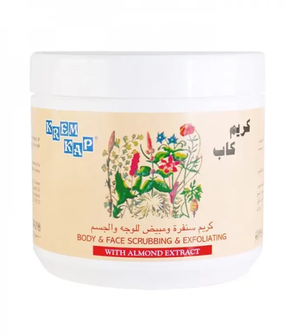 Introducing the Cream Cap Body And Face Scrubbing & Exfoliating With Almond Extract 500 g, a 500-gram solution for achieving smooth and radiant skin.