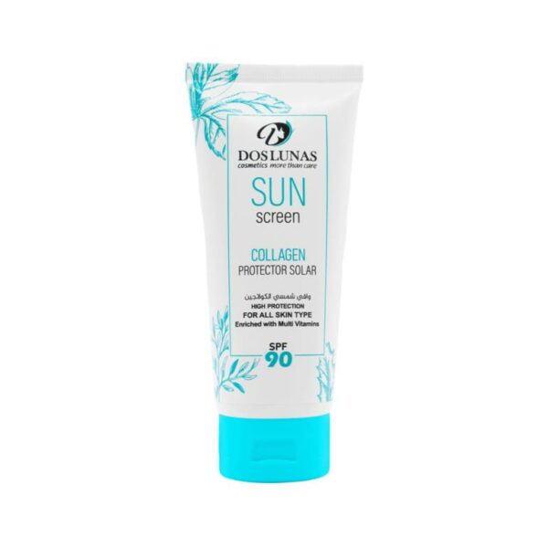 Introducing Dos Lunas Sunscreen Collagen Protector Solar SPF 90 130 ml, the ultimate solution for powerful sun protection.